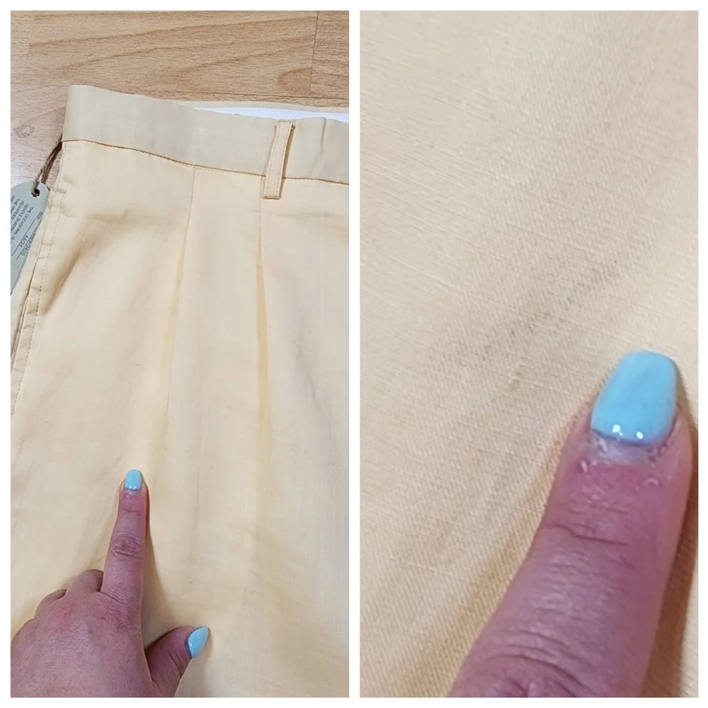 NWT Mojito 100% Linen Yellow Pleated Pants Men's Size‎ 44 (29